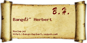 Bangó Herbert névjegykártya